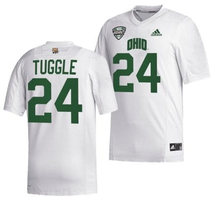 DeMontre Tuggle Jersey #24 Ohio Bobcats College Football Uniform White