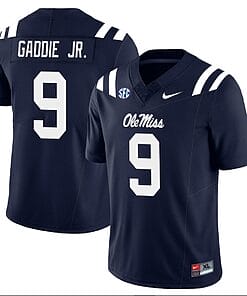 DeShawn Gaddie Jr Jersey #9 Ole Miss Rebels Football All Stitched Navy