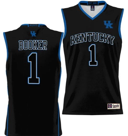 Devin Booker Jersey #1 Kentucky Wildcats NIL College Basketball Lightweight Black