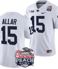 Drew Allar Jersey #15 Penn State Peach Bowl Patch 2024 College Football White