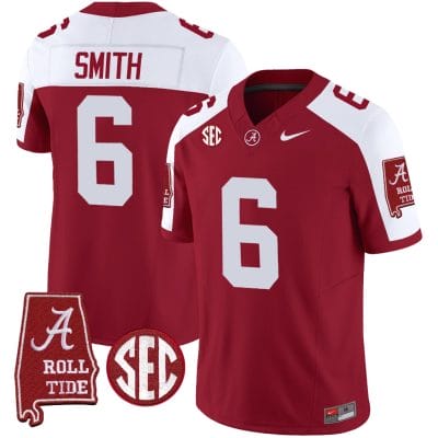 DeVonta Smith Jersey #6 Alabama Crimson Tide Vapor Limited Football Alabama Map Crimson Alternate