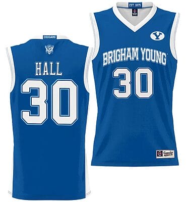 Dallin Hall Jersey #30 BYU Cougars NIL College Basketball Jersey Lightweight Royal