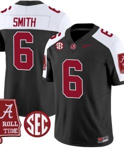 DeVonta Smith Jersey #6 Alabama Crimson Tide Vapor Limited Football Alabama Map Black Alternate