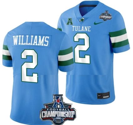 Dorian Williams Jersey #2 Tulane Green Wave 2022 ACC Football Championship Blue