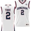 Drew Timme Jersey #2 Gonzaga Bulldogs NIL College Basketball Lightweight White
