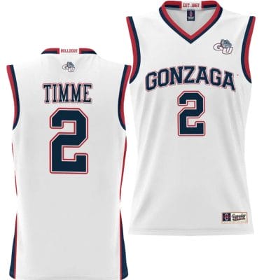 Drew Timme Jersey #2 Gonzaga Bulldogs NIL College Basketball Lightweight White