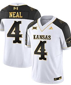 Devin Neal Jersey #4 Kansas Jayhawks Blackhawk Gold Vapor Football Inverted