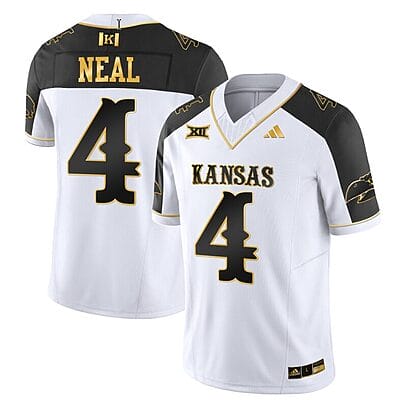 Devin Neal Jersey #4 Kansas Jayhawks Blackhawk Gold Vapor Football Inverted