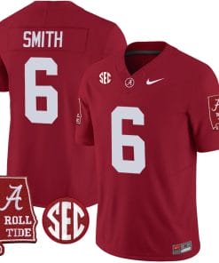 DeVonta Smith Jersey #6 Alabama Crimson Tide Vapor Limited Football Alabama Map Crimson