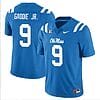 DeShawn Gaddie Jr Jersey #9 Ole Miss Rebels Football All Stitched Blue