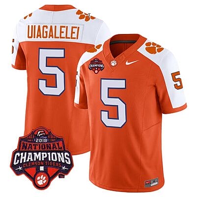 DJ Uiagalelei Jersey #5 Clemson Tigers Vapor Limited Champions Patch College Football Stitched Alternate