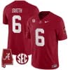 DeVonta Smith Jersey #6 Alabama Crimson Tide Vapor Stitched Football Alabama Map Crimson