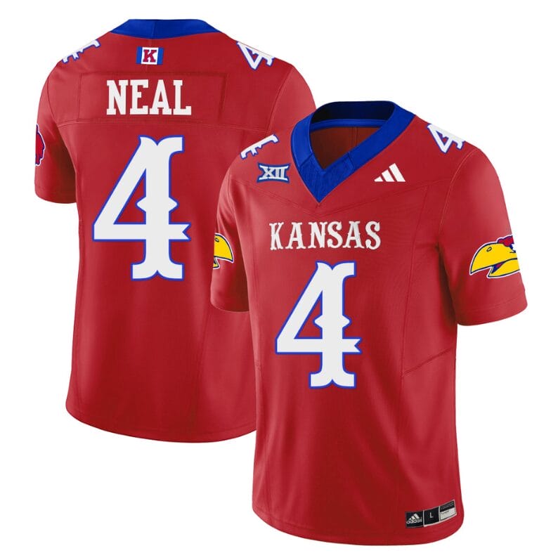 Devin Neal Jersey #4 Kansas Jayhawks Blackhawk Vapor Limited Football Red