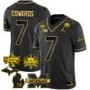 Donovan Edwards Jersey #7 Michigan Wolverines 2023 Big Ten Back to Back Champions Patch Stitched Black Gold