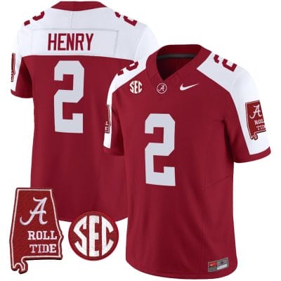 Derrick Henry Jersey #2 Alabama Crimson Tide Vapor Limited Football Alabama Map Crimson Alternate