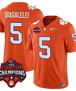 DJ Uiagalelei Jersey #5 Clemson Tigers Vapor Limited Champions Patch College Football Stitched Orange