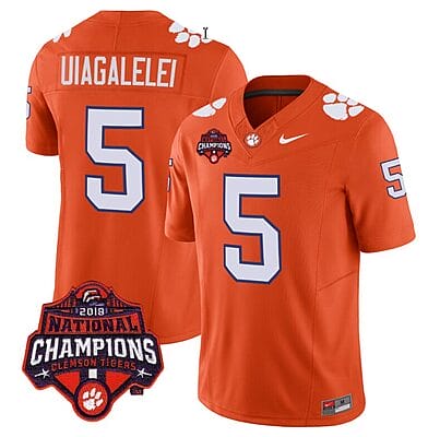 DJ Uiagalelei Jersey #5 Clemson Tigers Vapor Limited Champions Patch College Football Stitched Orange