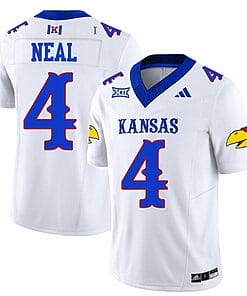 Devin Neal Jersey #4 Kansas Jayhawks Blackhawk Vapor Limited Football White