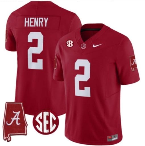 Derrick Henry Jersey #9 Alabama Crimson Tide Vapor Stitched Football Alabama Map Crimson