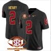 Derrick Henry Jersey #2 Alabama Crimson SEC Championship 2023 Patch Vapor Gold Football Black