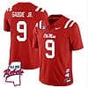 DeShawn Gaddie Jr Jersey #9 Ole Miss Rebels Football Ole Map All Stitched Red