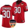 Daijun Edwards Jersey #30 Georgia Bulldogs Orange Bowl Patch 2023 College Football Red