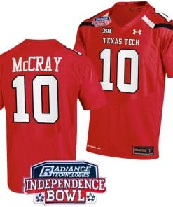 Drae McCray Jersey #10 Texas Tech Red Raiders Independence Bowl Patch Football 2023 Red