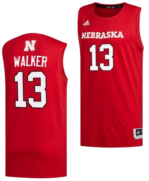 Derrick Walker Jersey #13 Nebraska Cornhuskers Basketball Swingman 2023-24 Red