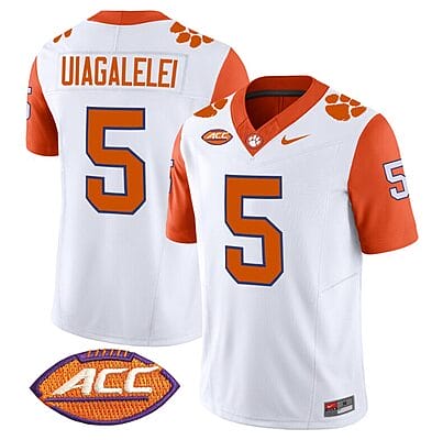 DJ Uiagalelei Jersey #5 Clemson Tigers Vapor Limited Acc Patch College Football Stitched Orange Sleeves
