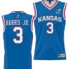 Dajuan Harris Jr Jersey #3 Kansas Jayhawks NIL College Basketball Lightweight Royal
