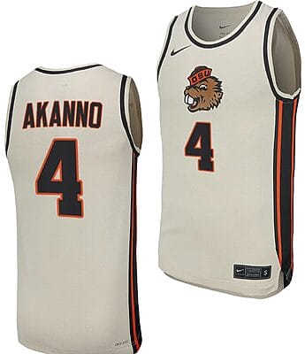 Dexter Akanno Jersey #4 Oregon State Beavers College Basketball Replica Uniform White