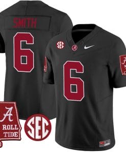 DeVonta Smith Jersey #6 Alabama Crimson Tide Vapor Limited Football Alabama Map Black