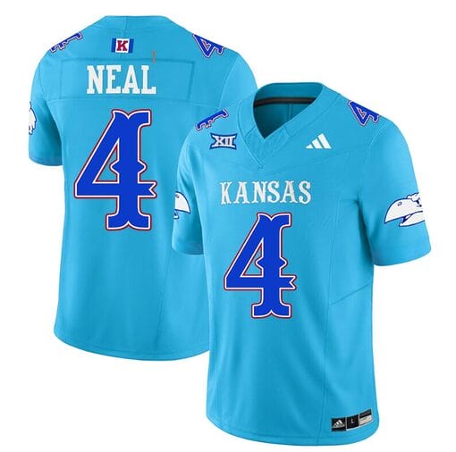 Devin Neal Jersey #4 Kansas Jayhawks Blackhawk Vapor Limited Football Old KU