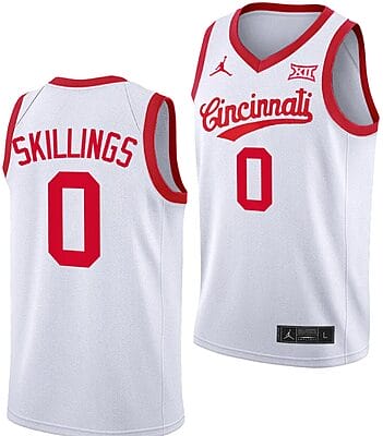 Daniel Skillings Jersey #0 Cincinnati Bearcats 70s Throwback Basketball White
