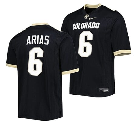 Daniel Arias Jersey #6 Colorado Buffaloes College Football Untouchable Replica Black