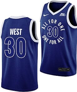 David West Jersey #30 Xavier Musketeers All For One Blue College Basketball Uniform