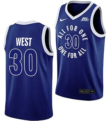 David West Jersey #30 Xavier Musketeers All For One Blue College Basketball Uniform