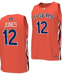 Denver Jones Jersey #12 Auburn Tigers College Basketball Replica Orange