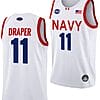 Donovan Draper Jersey #11 Navy Midshipmen NASA-Themed Basketball uniform 2023-24 White
