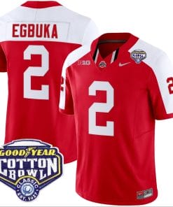 Emeka Egbuka Jersey #2 Ohio State Buckeyes Cotton Bowl Patch Vapor Football Red Alternate