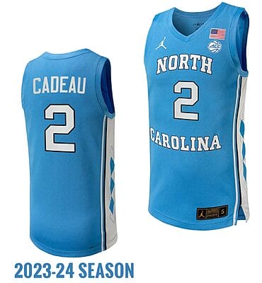 Elliot Cadeau Jersey #2 North Carolina Tar Heels Replica College Basketball 2023-24 Blue