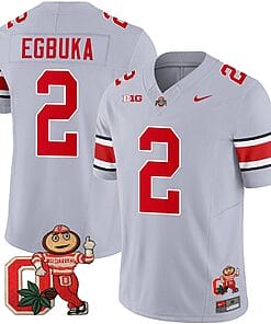Emeka Egbuka Jersey #2 Ohio State Buckeyes Mascot Patch College Football Gray