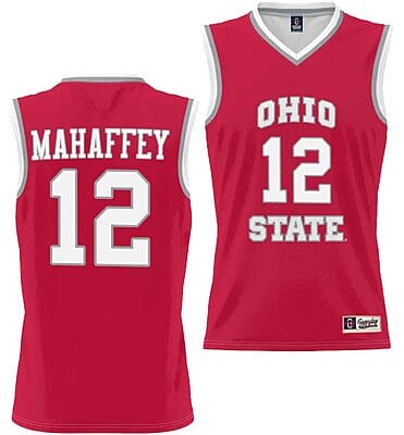 Evan Mahaffey Jersey #12 Ohio State Buckeyes College Basketball Lightweight Scarlet