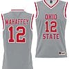Evan Mahaffey Jersey #12 Ohio State Buckeyes College Basketball Lightweight Gray