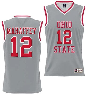 Evan Mahaffey Jersey #12 Ohio State Buckeyes College Basketball Lightweight Gray