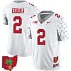 Emeka Egbuka Jersey #2 Ohio State Buckeyes Football Stitched Ohio Map Patch White Special Style 2