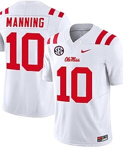 Eli Manning Jersey #10 Ole Miss Rebels Football Vapor Limited All Stitched White