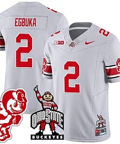 Emeka Egbuka Jersey #2 Ohio State Buckeyes Football Stitched Brutus Buckeye Patch Gray
