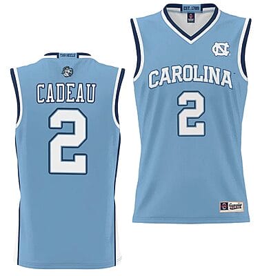 Elliot Cadeau Jersey #2 UNC Tar Heels NIL College Basketball Lightweight Blue