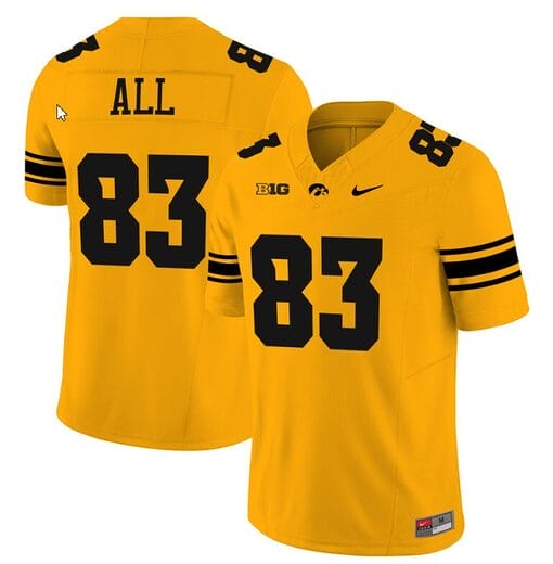Erick All Jersey #83 Iowa Hawkeyes Vapor Limited College Football Gold